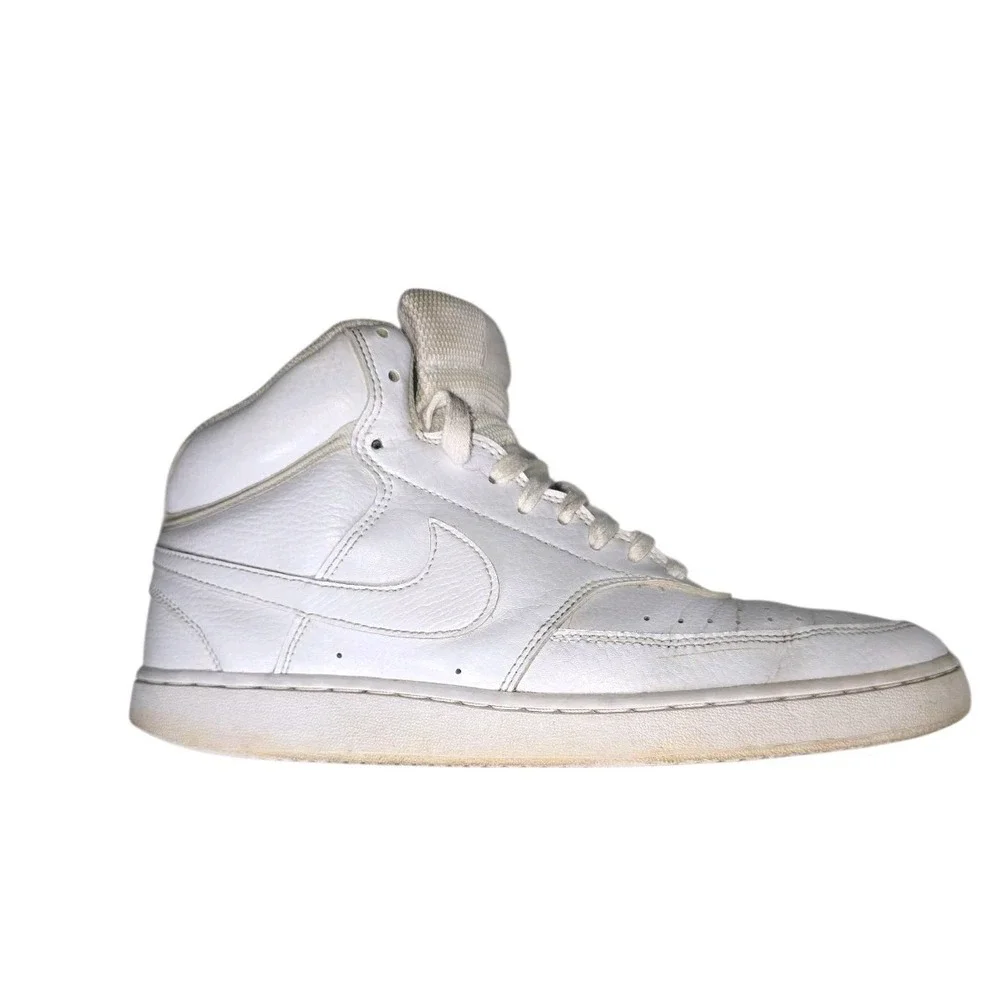 Nike Mens Court Vision Athletic Shoes Size10‎ High Triple White CD5466-100